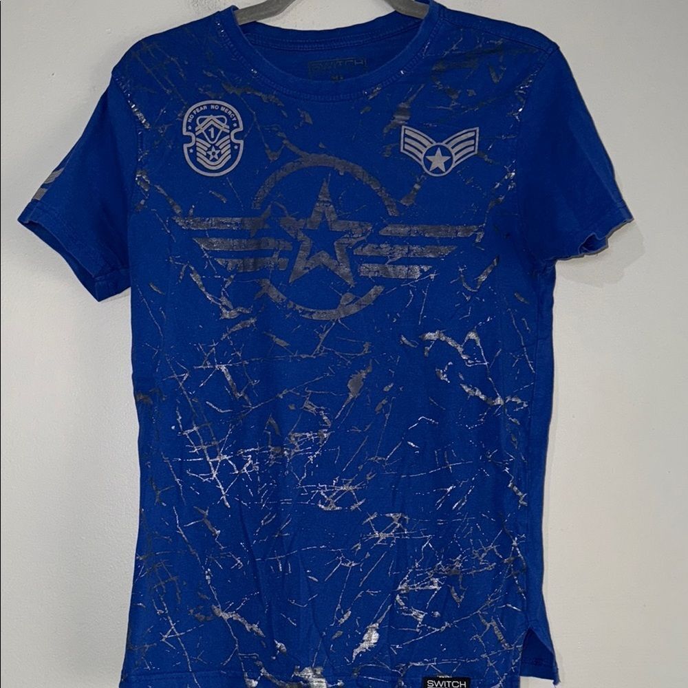 Switch Blue Short Sleeve Tee with Graphic Design